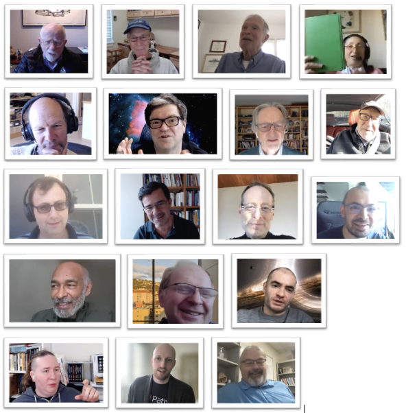 anilananth's tweet photo. An entirely unexpected outcome of researching WHY MACHINES LEARN during the pandemic was that I got to talk to my sources on Zoom (how many you can recognize? Some are, of course, extremely well-known--including the three new Nobel Laureates). There were so many highlights of talking to them, among them these:

1) Bernie Widrow, who built ADALINE, the first hardware adaptive linear neuron that was trained using noisy gradient descent in 1959!

2) Peter Hart, who gave us the Cover-Hart k-Nearest Neighbor algorithm in the 1960s (it was Hart's PhD thesis!)

3) John Hopfield: it took some convincing to get him to chat, for he said he had nothing new to say; but, oh, he had so much knowledge to impart (and he was 88 when I spoke to him)

4) Isabelle Guyon, the key figure behind support vector machines, along with Bernard Boser and Vladimir Vapnik (in the photo, holding up her copy of the bible on pattern recognition by Duda and Hart)

5) George Cybenko: It was quite the surreal experience having him explain his universal approximation theorem, while he was sitting in his car, parked somewhere!

The others: Geoff Hinton, Yann LeCun, Misha Belkin, Marcello Pelillo, Philip Stark, Demis Hassabis, Emery Brown, John Abel, Alexei Efros, Ilya Sutskever, Patrick Juola, Alethea Power

You can find their stories, the history of ML and the math behind it all, in WHY MACHINES LEARN

US: https://t.co/skiLyCTfmJ

UK: https://t.co/dmHwBbVeGE