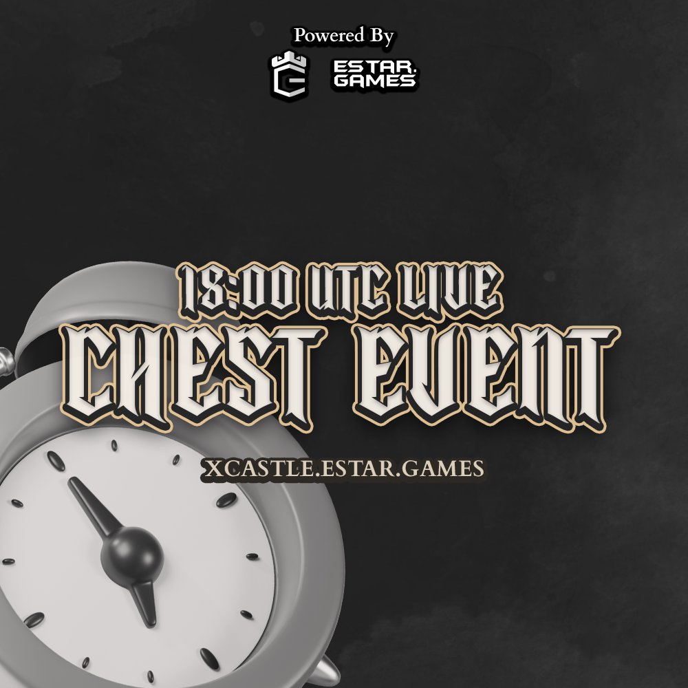 ESTAR.GAMES (@estartoken) on Twitter photo 🏰 <a href="/xCastleNFT/">x Castle NFT 🏰 - ESTAR.GAMES</a> Chest Event Goes Live at 18:00 UTC!
<a href="/PulsarStarknet/">PulsarStarknet</a> send 0.02 EGLD to 100 Retweets
Mark your calendars and get ready! The Chest Event kicks off tonight at 18:00 UTC. Don’t miss your chance to unlock epic rewards!
🔑 Grab your key from the Bazaar and be ready 🏰 <a href="/xCastleNFT/">x Castle NFT 🏰 - ESTAR.GAMES</a> Chest Event Goes Live at 18:00 UTC!
<a href="/PulsarStarknet/">PulsarStarknet</a> send 0.02 EGLD to 100 Retweets
Mark your calendars and get ready! The Chest Event kicks off tonight at 18:00 UTC. Don’t miss your chance to unlock epic rewards!
🔑 Grab your key from the Bazaar and be ready