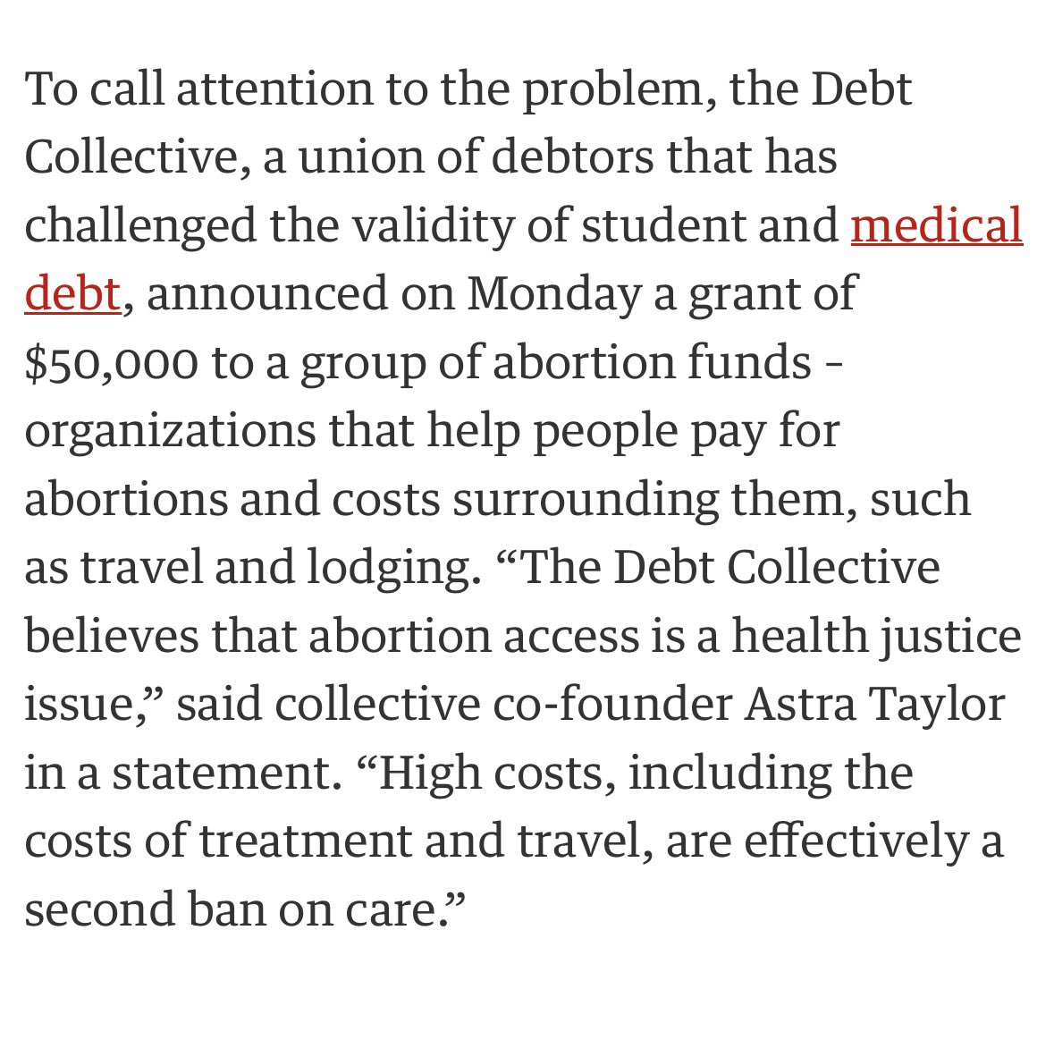 ProRoeBias's tweet photo. December 23 - the Guardian thinks that Dobbs is to blame for all this debt, and that debtors and others looking to take women’s money are altruistic. How about helping the >70% of women who don’t really want to abort? Just steer them to PRCs where people really care. #prolife https://t.co/KEIu9tRdB3