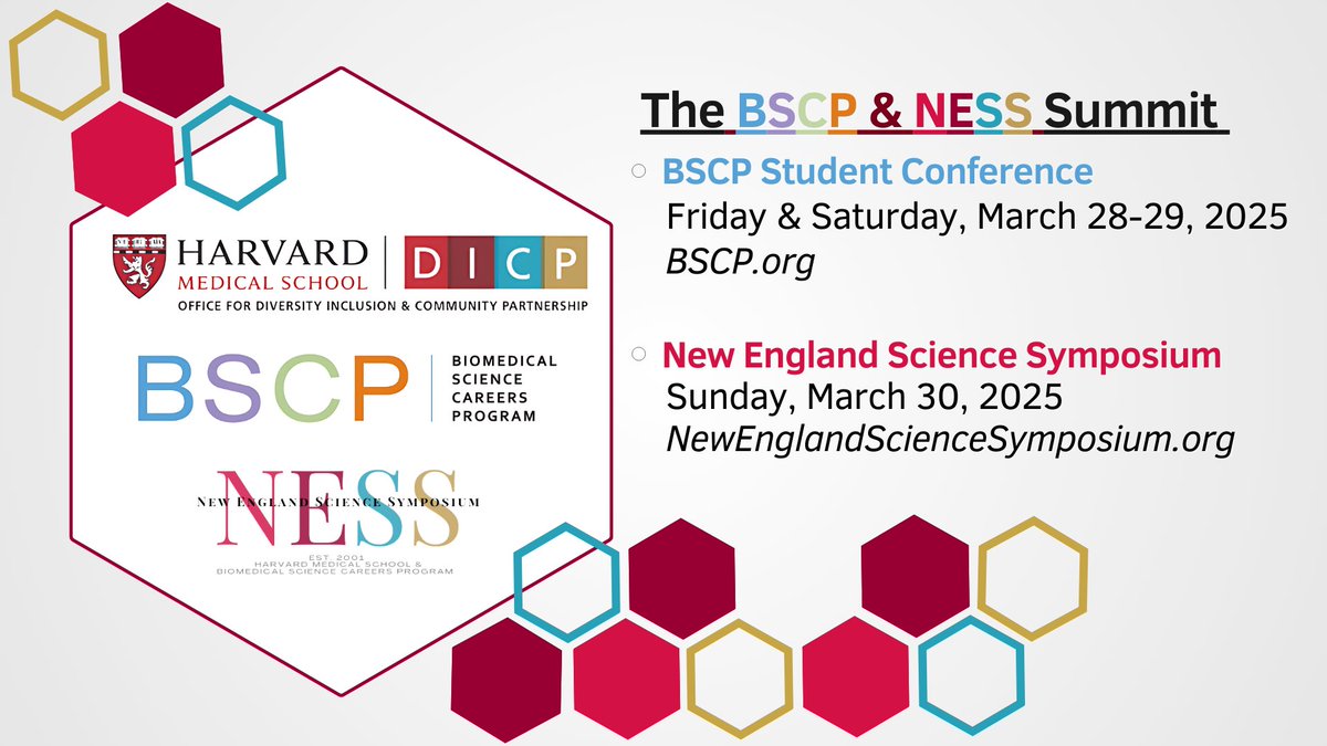 Exciting opportunity! 📢 Join us this March at Harvard Medical School for the BSCP &amp; NESS Weekend Summit!

Ready to showcase your research? Deadline to submit your abstract is fast approaching—don’t wait! Submit by January 6th to be part of this awesome event.

#NESS2025 #BSCP