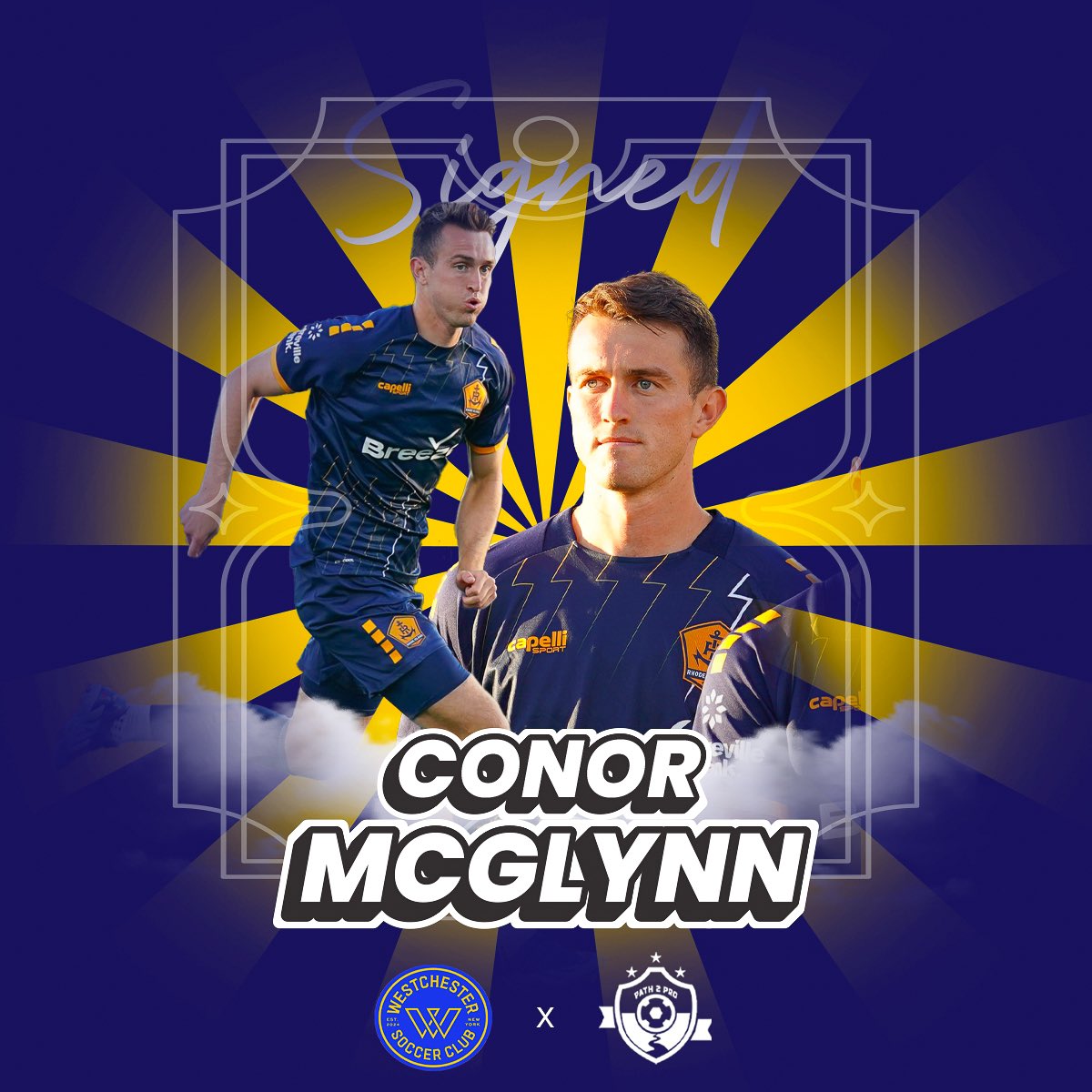 Delighted to announce that 🇺🇸 midfielder <a href="/Cmcglynn7/">Conor McGlynn</a> has signed a multi-year contract with <a href="/westchestersc/">Westchester Soccer Club</a>.

A New York native, Conor returns home after making 118 appearances in USL Championship with Rhode Island FC and Hartford Athletic since 2020.