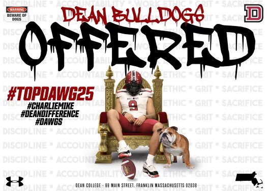 JayeAfinni's tweet photo. Blessed to receive an offer from @DeanCollegeFB @Noah_Pearson99 https://t.co/BjM0BLirOq
