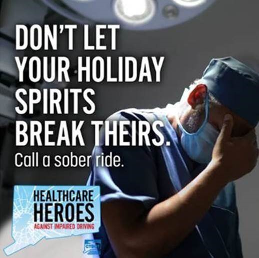 waterburyhosp's tweet photo. Remember that your choices impact more than just you. Don’t let your festive spirit break the spirits of our dedicated trauma teams. Their holidays shouldn’t be spent in agony over preventable accidents. #HolidaySafety #SoberRides #PreventImpairedDriving #CTNotOneMore https://t.co/mGlEKq9dYM