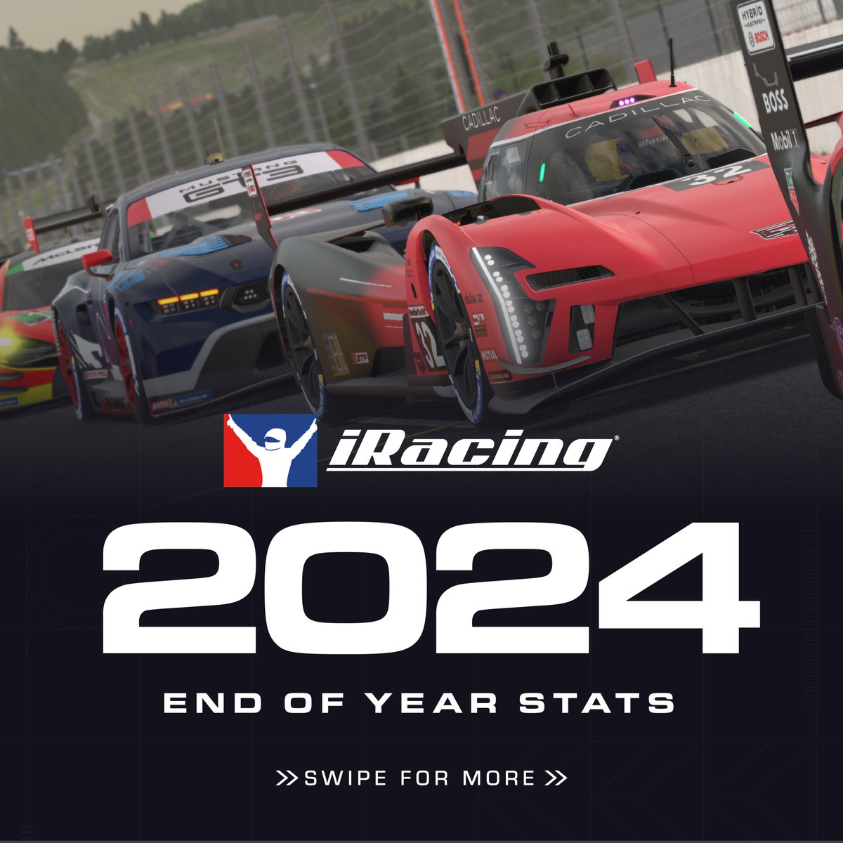 iRacing's tweet photo. Over 1 BILLION miles driven in 2024 🤯

An enormous THANK YOU from the iRacing team to our community for another fantastic year of sim racing!

We create the simulation; you create the racing! 🏁 https://t.co/4b4m3BUyEQ