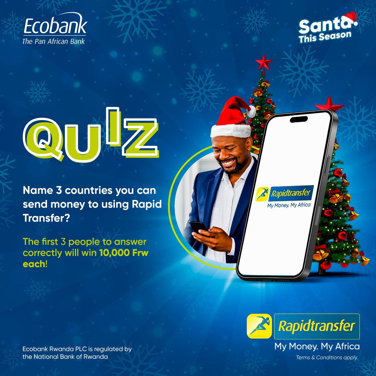 EcobankRW's tweet photo. How well do you know Ecobank Rapid Transfer? Can you name at least 3 countries you can send money to using Rapid Transfer? Drop your answers below and stand a chance to win 10,000 rwf! #AbetterWay #RapidTransfer https://t.co/1x6KP8NwJO