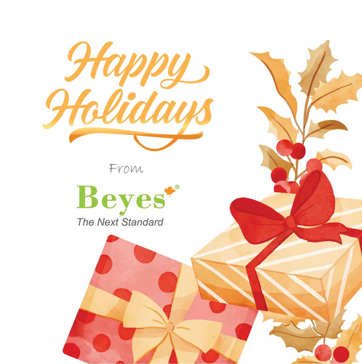🎄✨ Happy Holidays from Beyes Canada! ✨🎄

We wish you a joyful holiday season and a prosperous New Year filled with success, growth, and health. Here’s to continuing our journey together and achieving great things in 2024! 🌟