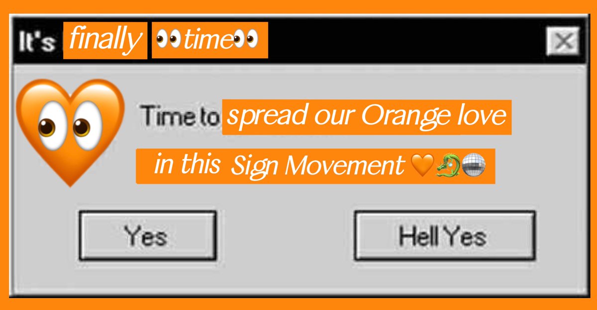 OrangeDynasty's tweet photo. SignRun day 2: [Sign Movement]

it's time. 🐉🧡🪩
let our love be reciprocated
by building each other up

from now on 
every Signee's posts on your tl:

• follow = follow back
• like = like on 3 other posts
• comment = comment on 3 other posts

this is probably SBT related👀 https://t.co/7cQRNg6gJU