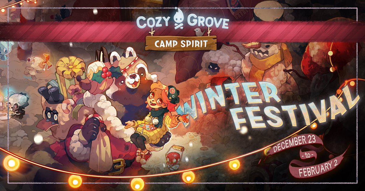 🎄 The Winter Festival is here! 🎄

From now until February 2, you can craft gifts for your spirit pals, collect snow crystals, and even get into snowball fights! And did we mention you get to SUMMON A WINTER CAT 😻 (If you're cold, they're cold. Bring them inside.)

Wishing you