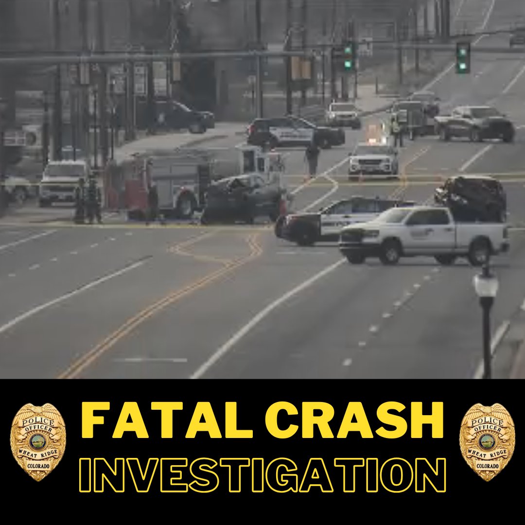 TRAFFIC ALERT: WRPD is investigating a serious crash at W 44th Ave. and Kipling St. There is one fatality at this time. Our Crash and Traffic Team is heading to the scene to assist patrol.

This intersection will be shut down for hours while we investigate. Please avoid the area.