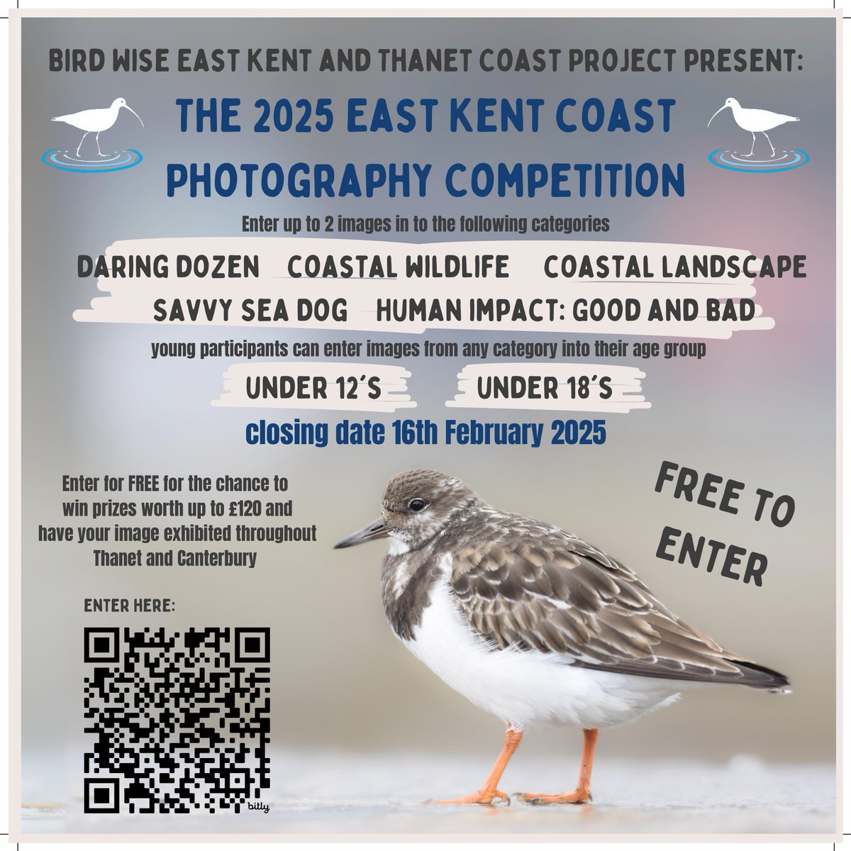 Bird Wise East Kent (@birdwiseek) on Twitter photo Free to enter Photography Competition š·
Itās the annual 2025 Bird Wise East Kent and Thanet Coast Photography Competition!
Everyone is welcome to enter and, who knows, you could be our winner! š·
Enter now on our website:
eastkent.birdwise.org.uk/photography-coā¦
Or click the link in our bio! Free to enter Photography Competition š·
Itās the annual 2025 Bird Wise East Kent and Thanet Coast Photography Competition!
Everyone is welcome to enter and, who knows, you could be our winner! š·
Enter now on our website:
eastkent.birdwise.org.uk/photography-coā¦
Or click the link in our bio!