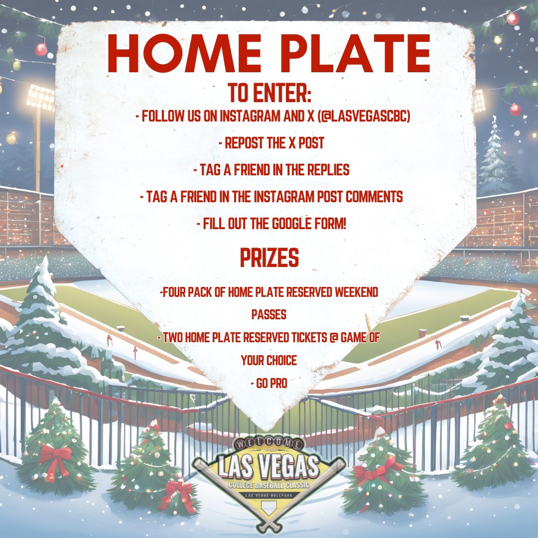 LLL_LasVegasCBC's tweet photo. Home Plate Holiday Giveaway! 

Enter by completing the steps below in the graphic &amp; filling out this form: https://t.co/eINmp3NCzK

#Bestoutsideofomaha https://t.co/zYQFYkMm7t