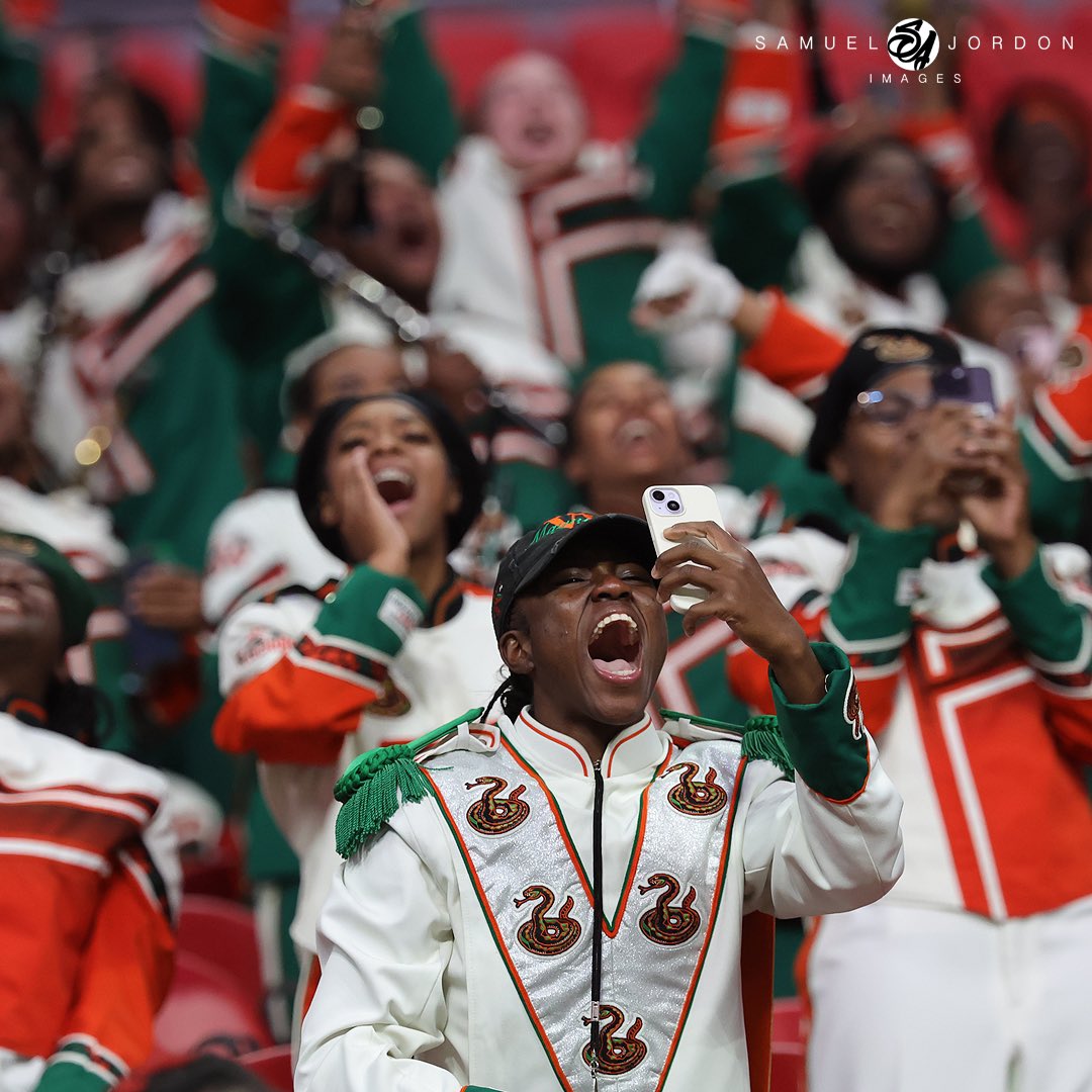 ImagesJordon's tweet photo. You can feel the excitement. #FAMU Marching 100 won the Cricket #celebrationbowl on 12.13.24 in Atlanta, GA. #SWAC #MEAC #HBCU #HBCUFootball #NCAA #thinktankphoto #mythinktank #thinktanktravel #celebrationbowl #VentureObserveConnect #bandoftheyear #ESPN #ESPNevents https://t.co/zr8Q1tBlgq