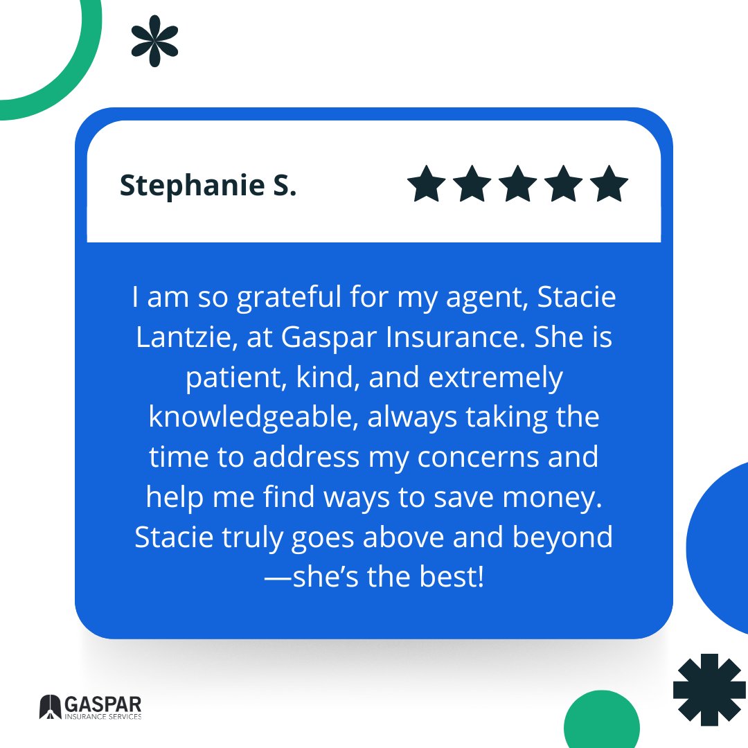 GasparInsurance's tweet image. Shoutout to our incredible agent, Stacie Lantzie! A client shared their appreciation for her patience, expertise, and dedication in managing their policies and finding savings. #MondayMotivation #ClientLove #InsuranceWithCare