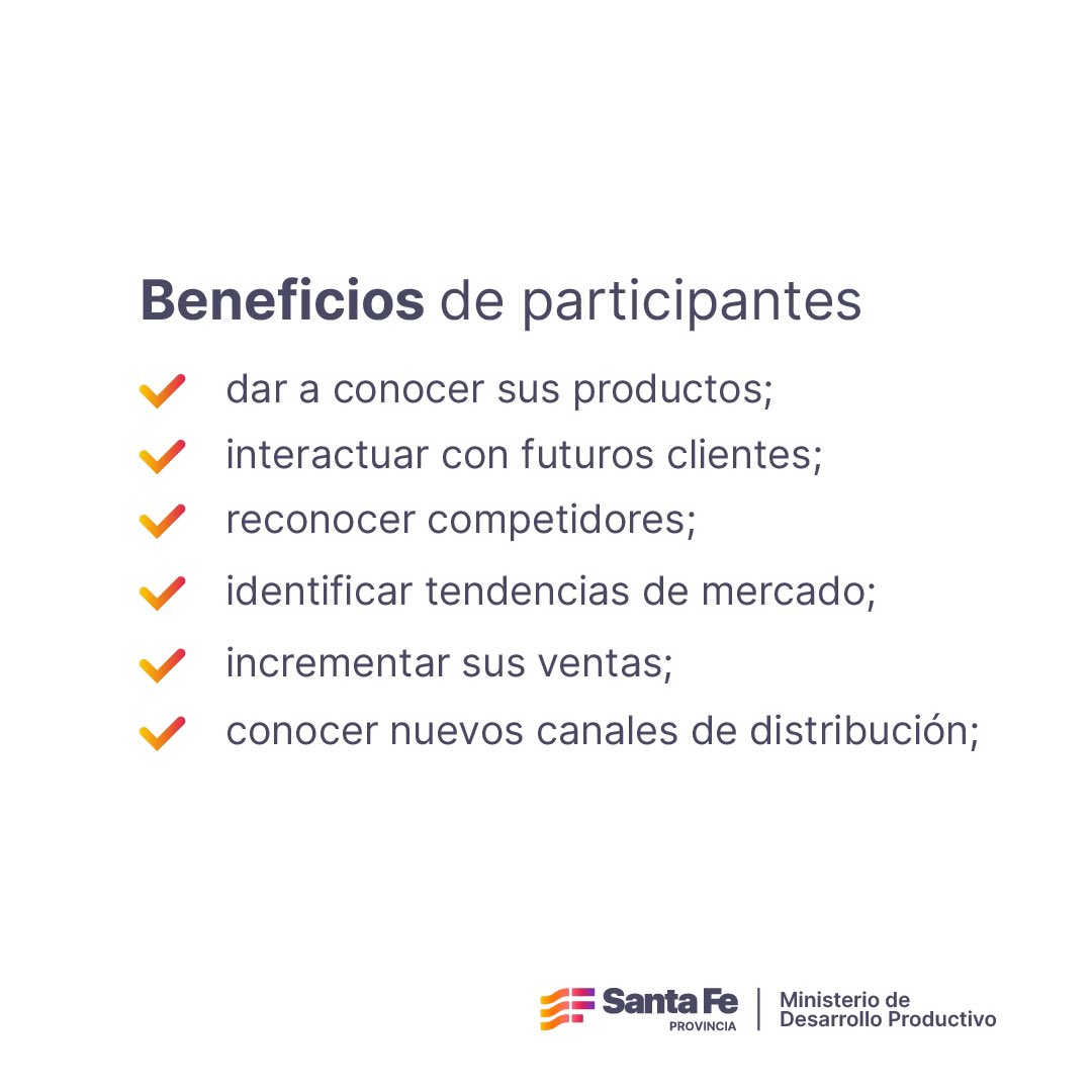 ProduccionSF's tweet photo. #SantaFeExpone 🗣️
El Programa le brinda la posibilidad a empresas santafesinas de participar en eventos de relevancia productiva. 💪🏻 https://t.co/YdIEGtnlqi