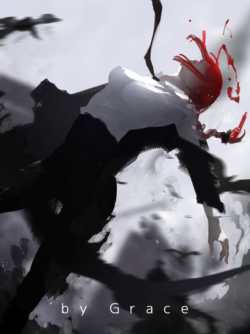 Scarlet eyes command,
Chains entwine both hearts and fear—
Power’s quiet calm.