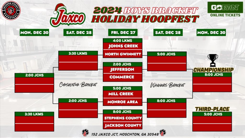 JCPantherAth's tweet image. We’re just a few days away from tipping off the 3rd annual JaxCo Holiday Hoopfest!  Some great games !