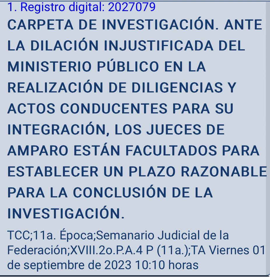 abogada_karlach's tweet image. Conforme al artículo 213 #CNPP la etapa de investigación tiene por objeto determinar si hay fundamento para iniciar un proceso penal, mediante la obtención de datos de prueba que permitan sustentar la acusación y garantizar la defensa del indiciado. 🧵 👇🏻