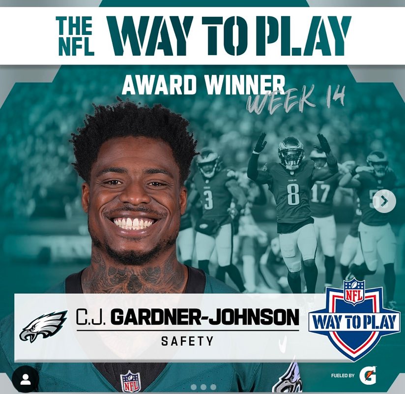 John Wilkinson (@johnnywilk_john) on Twitter photo Congrats to <a href="/CGJXXIII/">C.J. Gardner-Johnson</a> for being named NFL Way to Play week 14 award winner…we appreciate him choosing New Smyrna Beach Football to receive $5000 in gear from the NFL. #Family 🏈💪💯💰 Congrats to <a href="/CGJXXIII/">C.J. Gardner-Johnson</a> for being named NFL Way to Play week 14 award winner…we appreciate him choosing New Smyrna Beach Football to receive $5000 in gear from the NFL. #Family 🏈💪💯💰