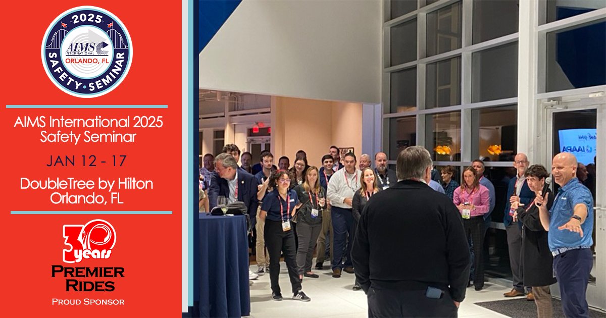 premierrides's tweet photo. Connect &amp; learn #safetystandards ✅ from #attractionsindustry leaders at the @aimsintl #Safety Seminar!🌟

Catch up on #PremierService 👷, #maintenance🛠️, &amp; #parkoperations!👍

#premierrides is a #proudsponsor!🎢

#AIMS #safetyfirst #leadingtheexperience 
@iaapahq @tea_connect https://t.co/4qttXGn9PI