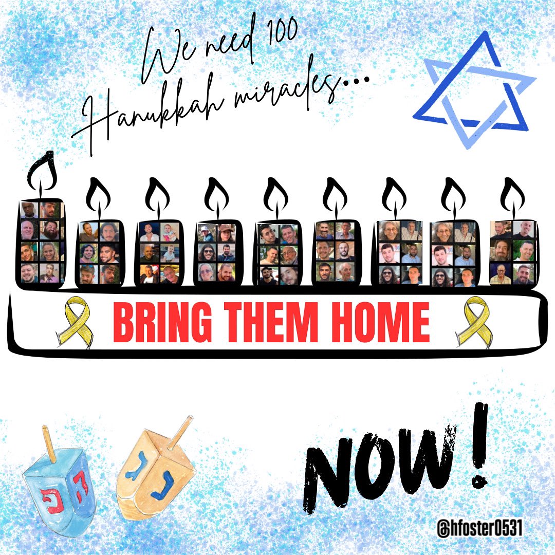 HeleneFoster72's tweet photo. #BringThemHomeNow #bringthemlight #Hanukkah #christmas #miracle #LetMyPeopleGo #FreeThemNow #freethehostages @GretaElias @strength4israel @PatriciaHeaton @GoldingDana @ShaiDavidai @brammymiami @bringhomenow @MichaelRapaport @EitanChitayat https://t.co/FLCuUJ6zI0