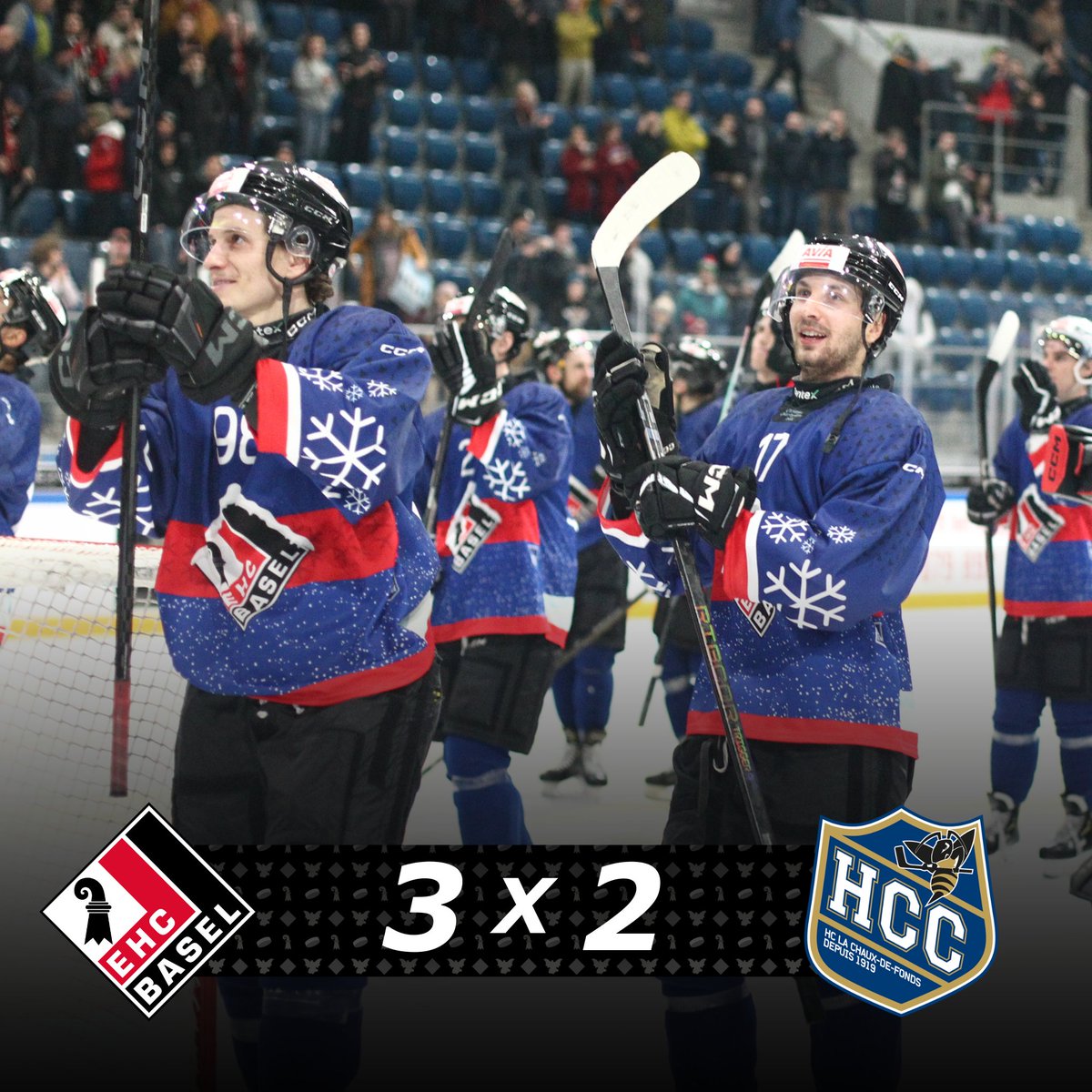 EHCBasel's tweet photo. Wahsinn! Vor 3934 schlagen wir im Spitzenspiel den HC La Chaux-de-Fonds 💯💪

◇ #SkySwissLeague ◇ #Commitment ◇ #Passion ◇ #Respect ◇ https://t.co/IzbeuMGJSM