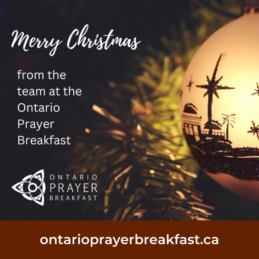 On behalf of the Ontario Prayer Breakfast Board, we pray this Christmas brings you joy, peace, and hope. Let us reflect Jesus’ love, remember elected officials in prayer, and celebrate the reason for the season. Join us March 6, 2025: ontarioprayerbreakfast.ca #OPB2025