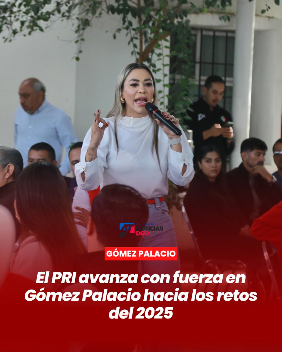 AlTiempoDgo's tweet image. 🔴⚪️“En Gómez Palacio, la estructura #priista está más fuerte y unida que nunca, porque nos mueve el deseo de servir, ayudar y ofrecer soluciones reales a nuestra gente”, destacó @danisotto, Pdta estatal del @CDE_PRI_Durango, durante un encuentro con la militancia del municipio.