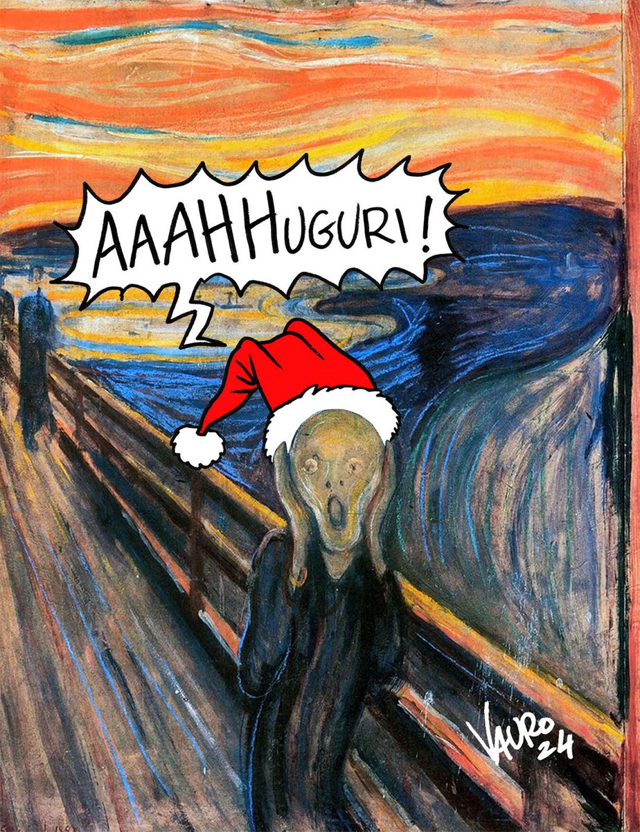 Aaahhuguri ! #auguri
🔴 La nuova vignetta di Vauro #24dicembre 

vauro.etsy.com