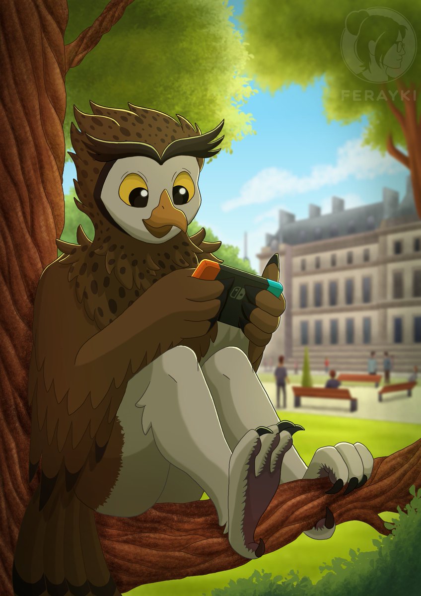 This is my part of the #arttrade  with <a href="/effort_power/">EffortPower</a> 
Thank you very much, birdie 🦉🐾

#furry #furryart #furryartist #furrycommunity #furryfandom #furries #fur #furrydrawing #drawing  #owl #nintendoswitch #fullbody #fullcolor #art  #artist  #DigitalArtist #digitalart  #XPPen