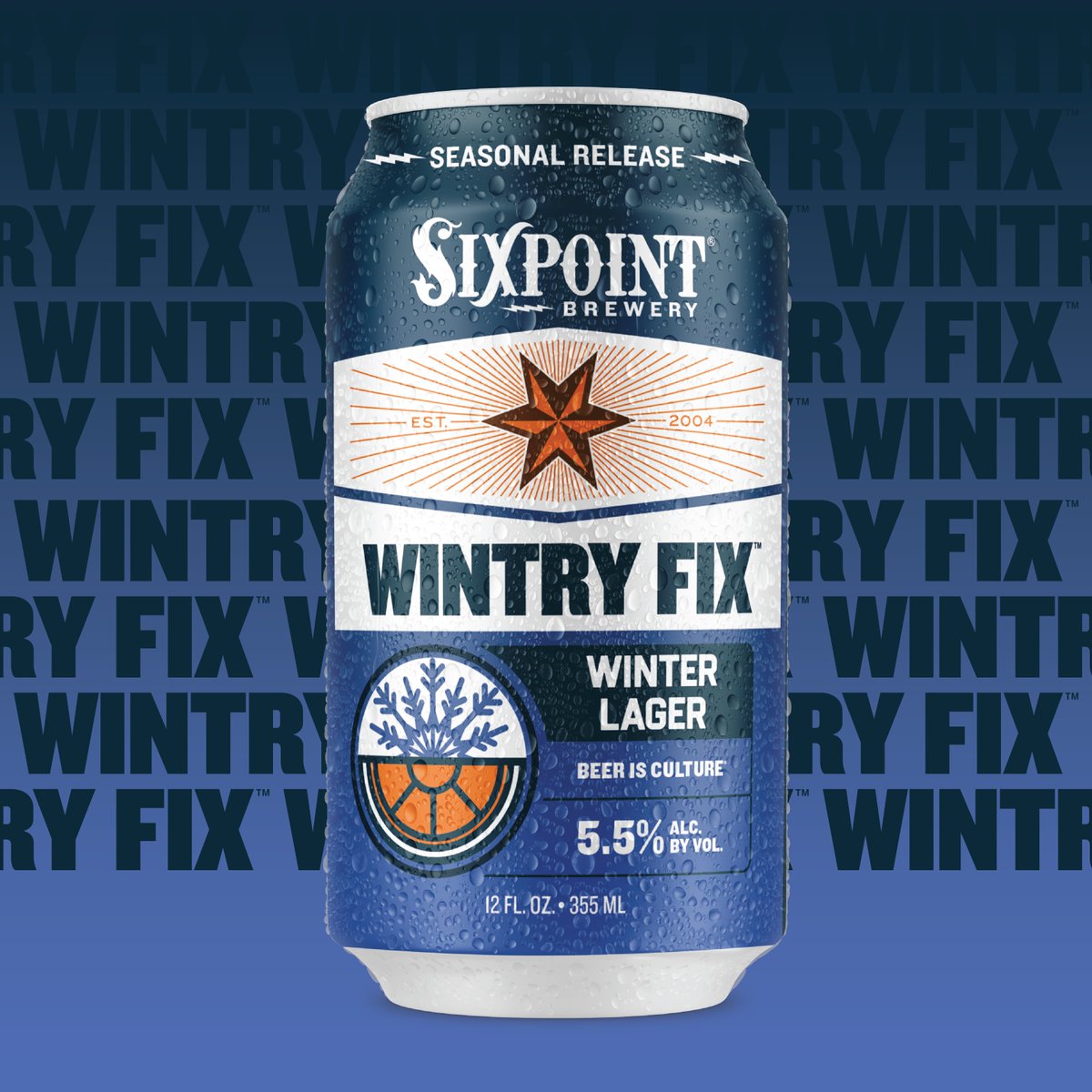 The perfect holiday warmer, WINTRY FIX is our Winter Lager. Loaded with notes of cinnamon, clove, orange peel, and star anise, this one is AROMATIC &amp; perfect for the holiday season. Find some near you using our beer finder! ❄️