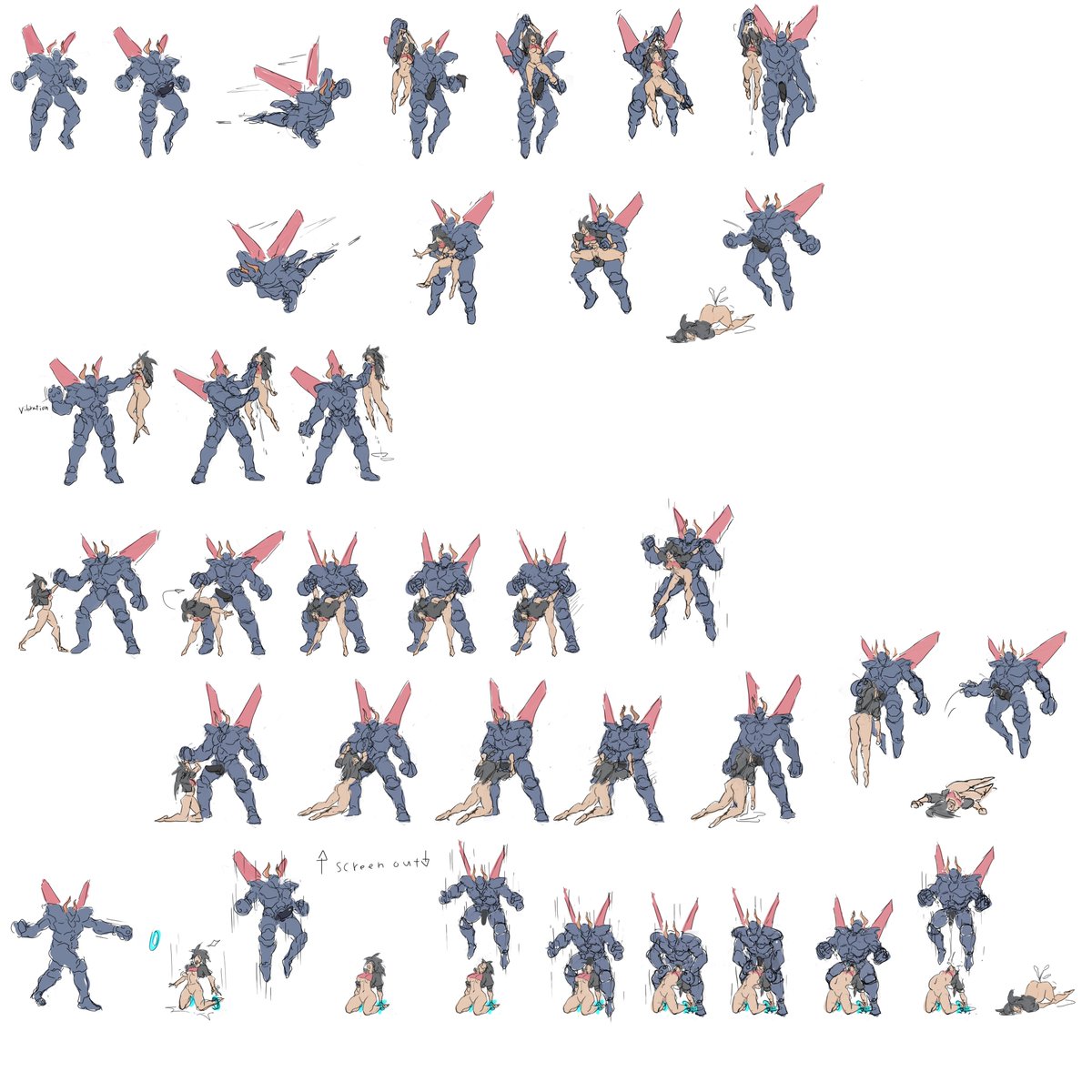 EromancerGames's tweet photo. Bunch of Onyx + Police Boss H scene concepts 👀.  One not shown here will appear in tonight's release ☺️. https://t.co/FnTbIG9Loq