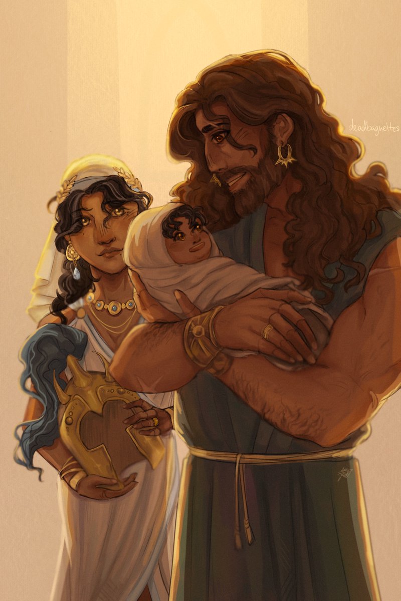deadbaguettes_'s tweet photo. “Then glorious Hector kissed his darling son
and took him in his arms to rock and cuddle”

#Iliad but I give Hektor Andromache and Astyanax the happy ending they deserve https://t.co/RmTfrEV4m7