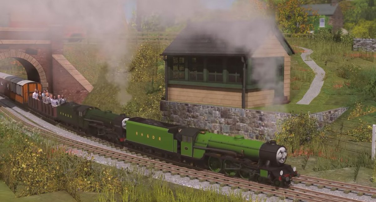 GeoffreyS94's tweet photo. #TheRailwaySeries #RailwaySeries #RWS #ThomasAndFriends #ThomasTheTankEngine #TTTE #80thAnniversary #RHDR Next year is going to be @RHDR's Green Goddess & Northern Chief's 100th birthday, I would love to see someone make a story about them going to Sodor, links down below. https://t.co/aJTyUXDJpL