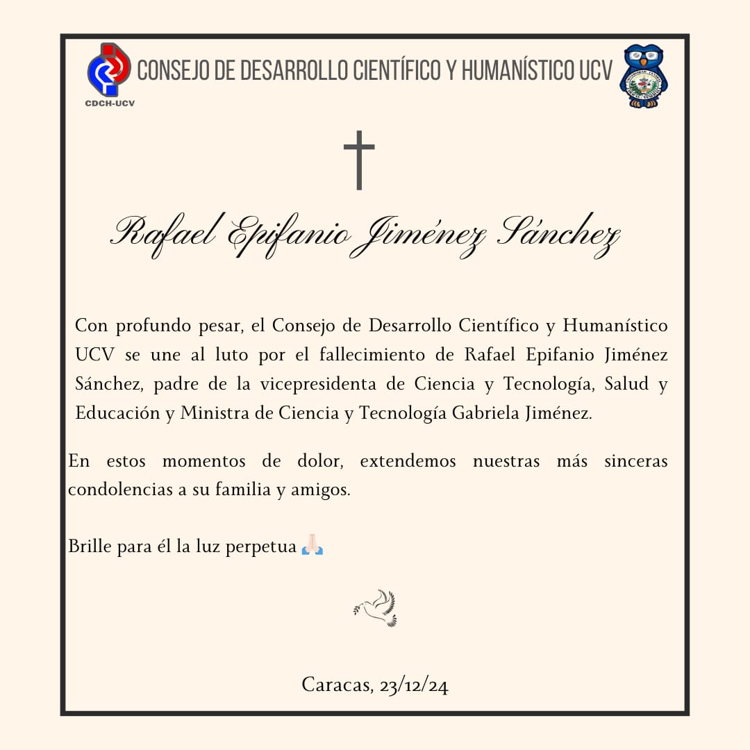OBITUARIO DEL SEÑOR 
RAFAEL EPIFANIO JIMÉNEZ SÁNCHEZ