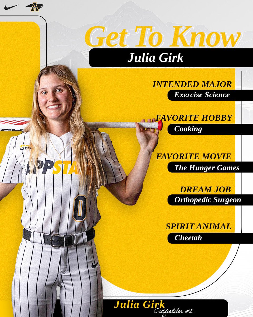 𝗠𝗲𝗲𝘁 𝘁𝗵𝗲 𝗡𝗲𝘄𝗰𝗼𝗺𝗲𝗿𝘀 | Julia Girk 

Julia is an outfielder from Bradenton, Fla.   

#OTM