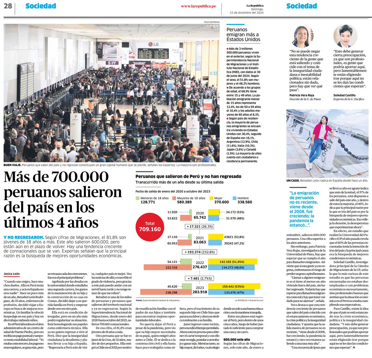 Cátedra de Migraciones - Universidad del Pacifico (@migracionesup) on Twitter photo Nuestra investigadora <a href="/scastillojara/">Soledad Castillo Jara</a> fue entrevistada este fin de semana por <a href="/larepublica_pe/">La República</a> sobre la más reciente emigración de peruanos y las razones por las que muchos desean mudarse a otro país. Pueden leer aquí el artículo completo 🔗👇
larepublica.pe/sociedad/2024/… Nuestra investigadora <a href="/scastillojara/">Soledad Castillo Jara</a> fue entrevistada este fin de semana por <a href="/larepublica_pe/">La República</a> sobre la más reciente emigración de peruanos y las razones por las que muchos desean mudarse a otro país. Pueden leer aquí el artículo completo 🔗👇
larepublica.pe/sociedad/2024/…