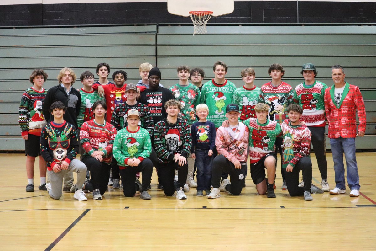 The baseball team had their annual Christmas party last Thursday and Coach Wyatt with Seniors River Chumney and Corbin Fesmire revealed their new uniforms. They look great and we can’t wait to see them this season! #HawkNation