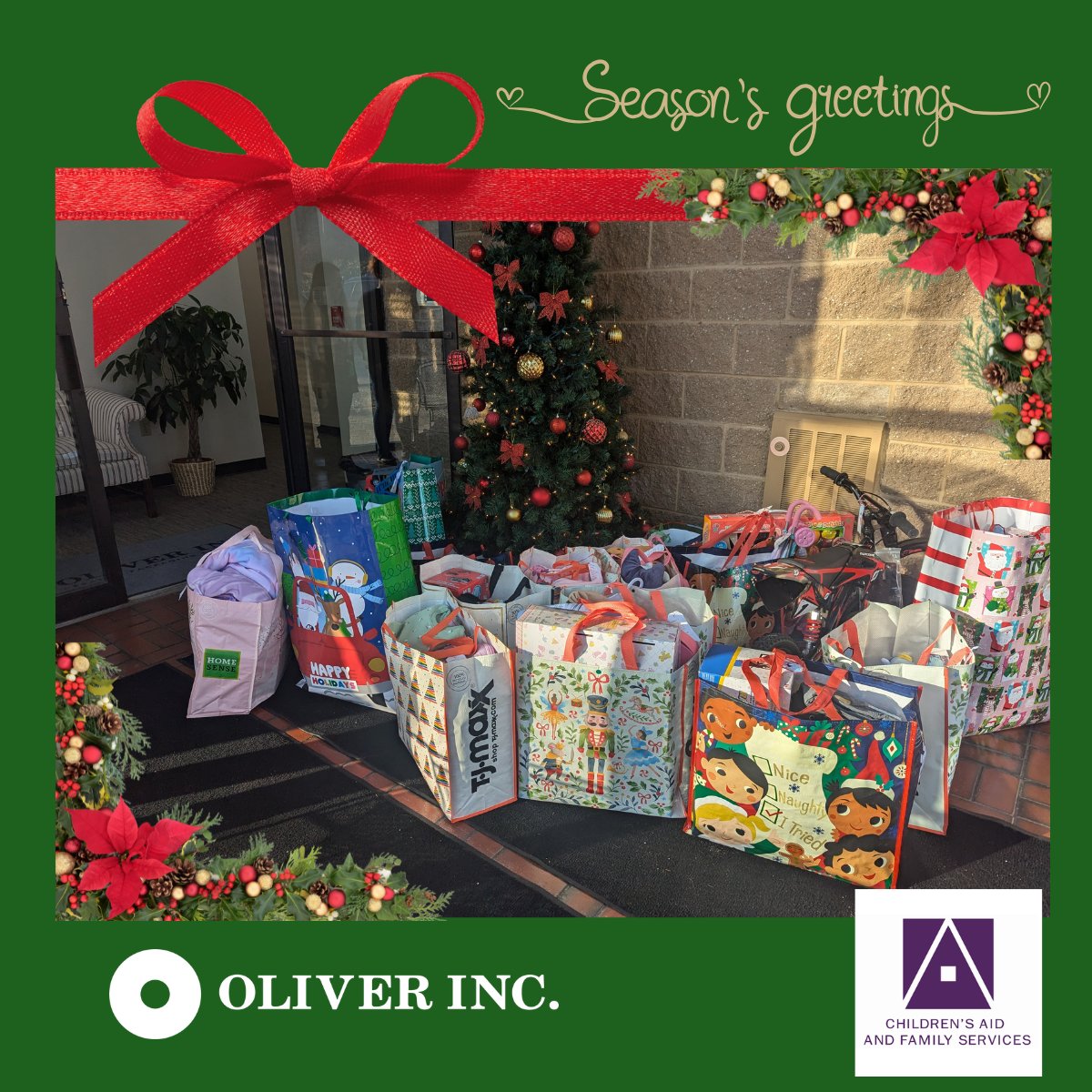 Oliverinc_'s tweet photo. At Oliver’s Fitchburg, MA location, our annual Giving Tree tradition continues to shine brightly in support of Children’s Aid and Family Services. 

#OliverInc # #HolidayTraditions #ThankYou #GivingBack #Christmas #GivingTree https://t.co/TqBfnZUSAK