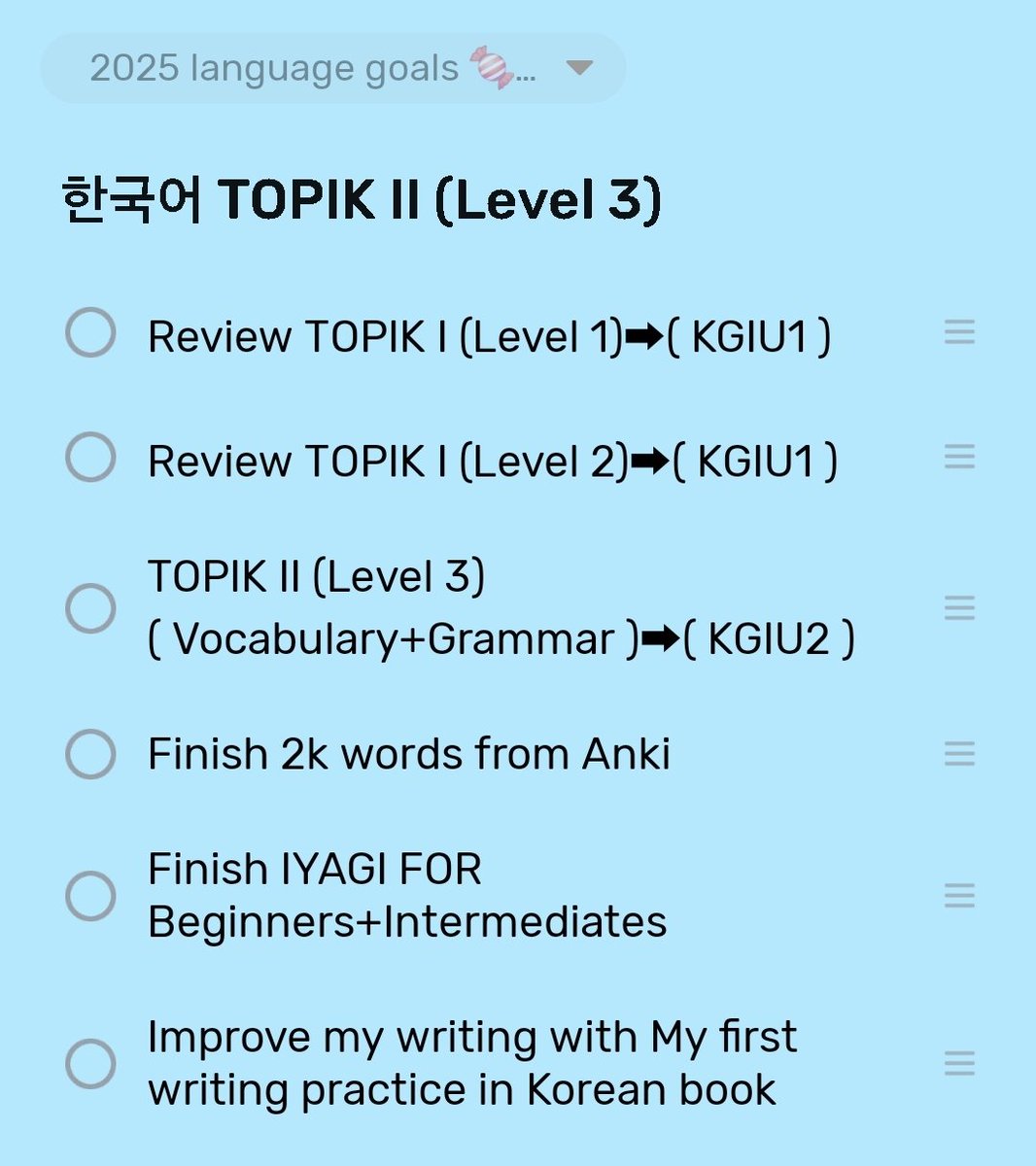 SpyKitten's tweet photo. My 2025 Language goals 🤍🎀
#langtwt #studytwt https://t.co/p4CTV7XUzC