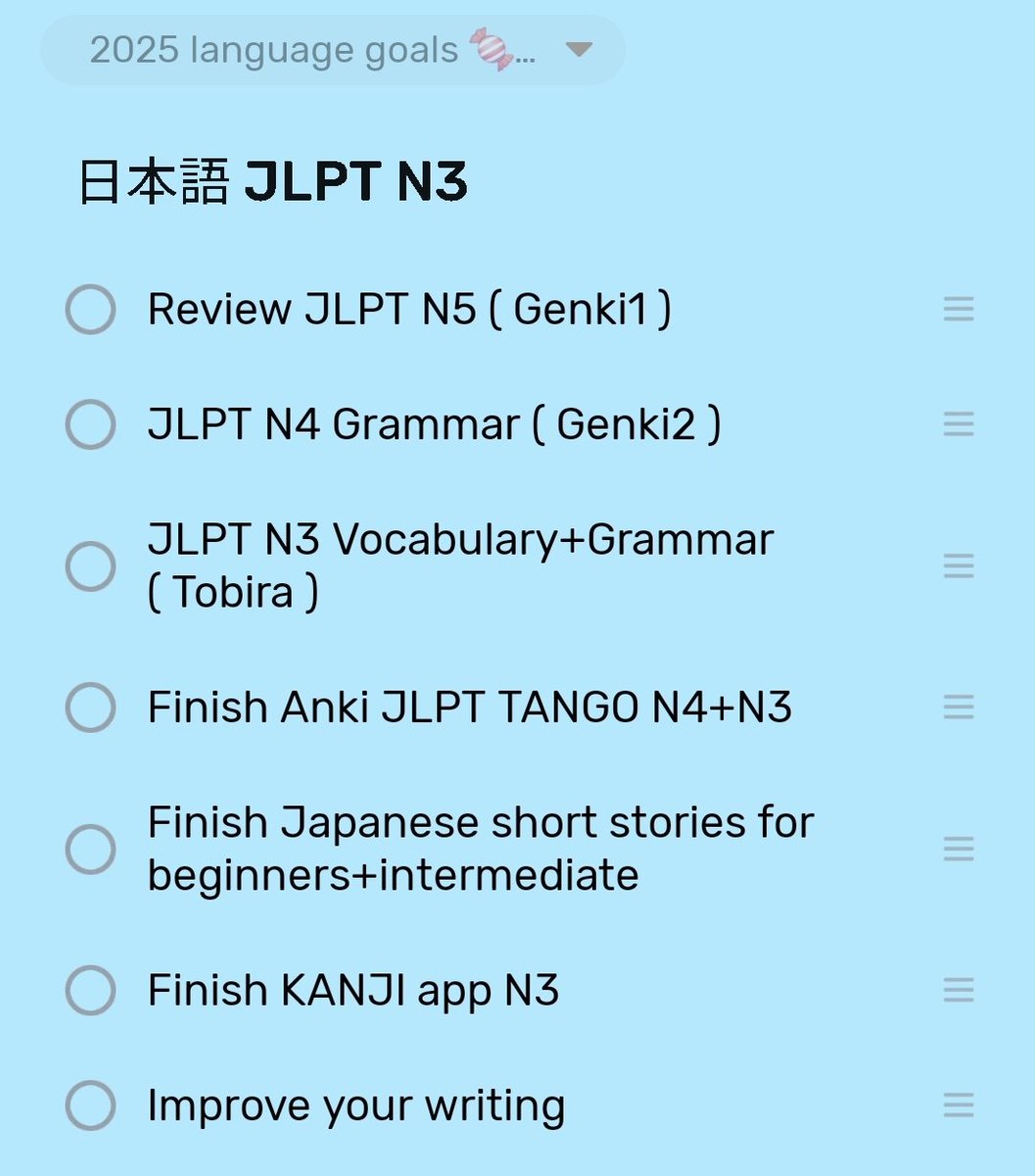 SpyKitten's tweet photo. My 2025 Language goals 🤍🎀
#langtwt #studytwt https://t.co/p4CTV7XUzC