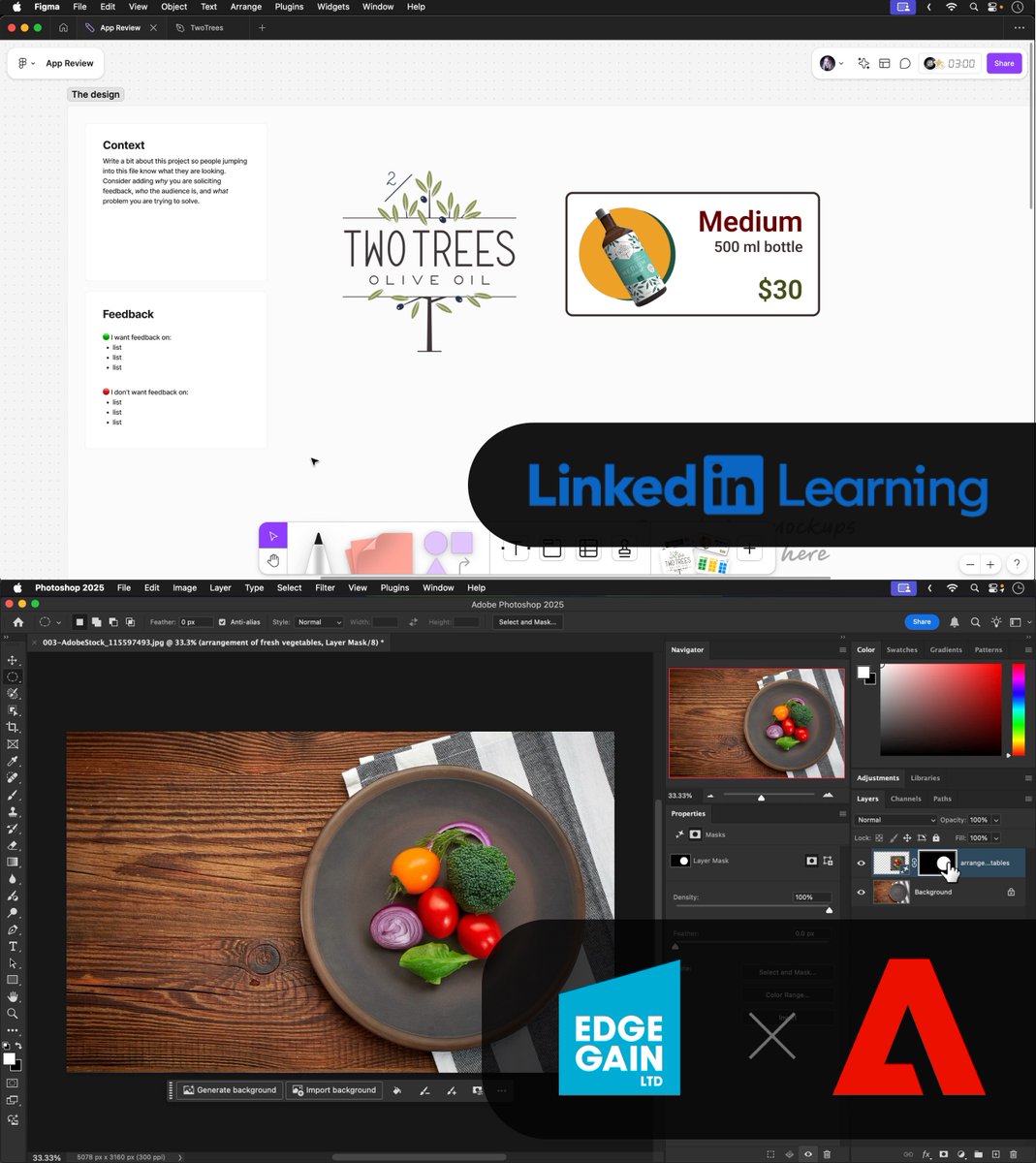 Wrapped up recordings for the year last week with courses for both LinkedIn Learning and Edge Gain x Adobe. This ends a very productive year with... 5  courses for LinkedIn Learning, 1 course for Edge Gain x Adobe, 1  for FastLearner, and a book's worth for Peachpit/Adobe Press.