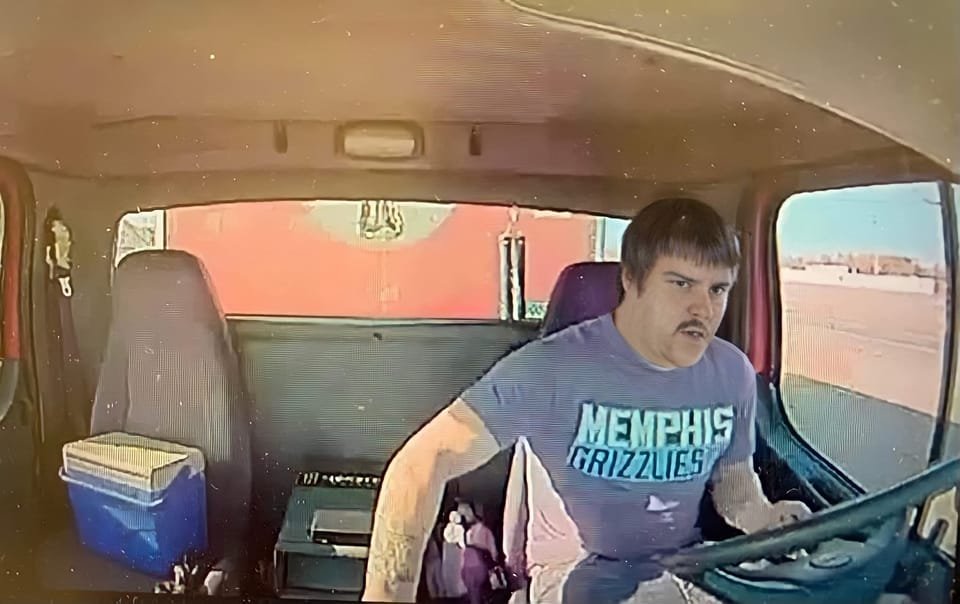 This man stoled the Budweiser truck from our parking lot about 20 minutes ago while they was delivering beer.

Please call the authorities if you recognize him ASAP.