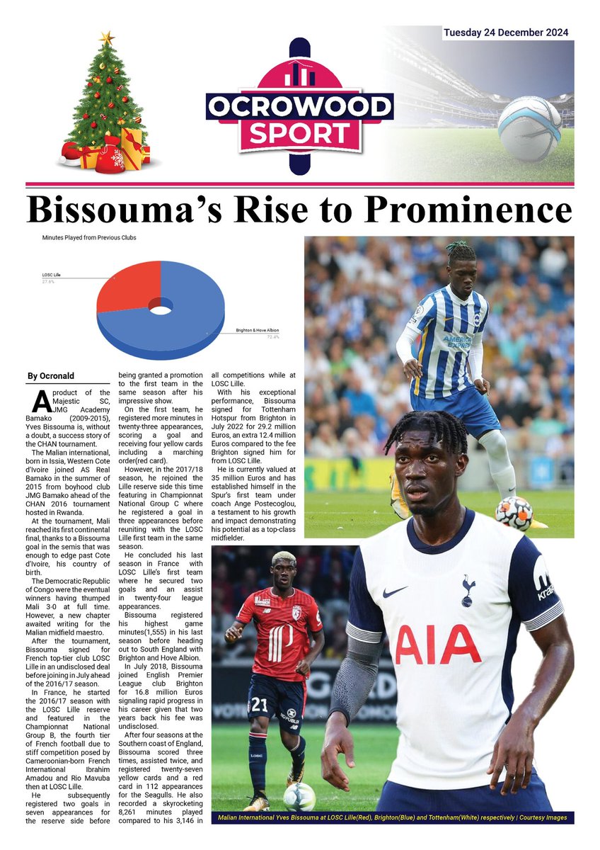 Tottenham Hotspur midfielder Yves Bissouma is undoubtedly another prospect from the CHAN tournament. Here's his inspiring story since the 2016 edition. 
#CHAN2025