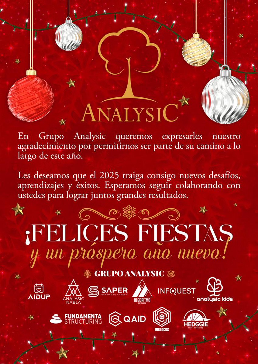 Analysic's tweet photo. ¡Felices fiestas! Gracias a todos por su confianza https://t.co/HvbfjpApZB