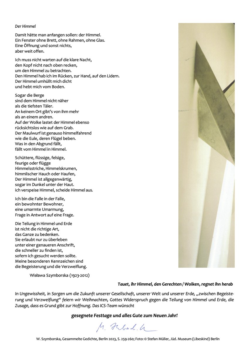 Wir bedanken uns ganz herzlich für Eurer und Ihr Interesse im vergangenen Jahr und freuen uns auf viele gemeinsame Begegungen und Projekte in 2025.
Gesegnete Festtage!