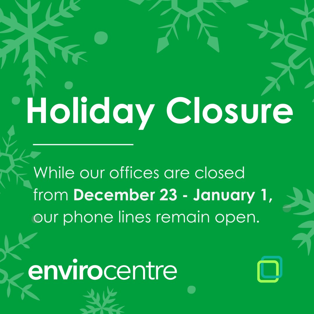 Our team is taking a break to recharge for an impactful 2025! ✨🎄

We’ll be closed from Dec. 23 to Jan. 1, but our phone lines will remain open during regular business hours on Dec. 23, 24, 27, 30, and 31.

Wishing you a joyful, restful, and sustainable holiday season! 💚
