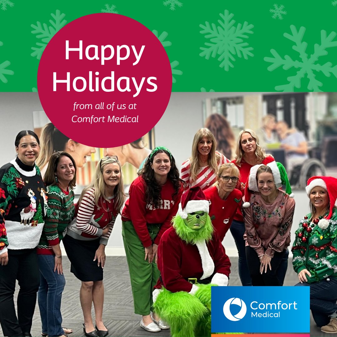 From all of us at Comfort Medical, we wish you joy, love, and laughter this holiday season. May your days be merry and bright. Happy Holidays! 🎄✨