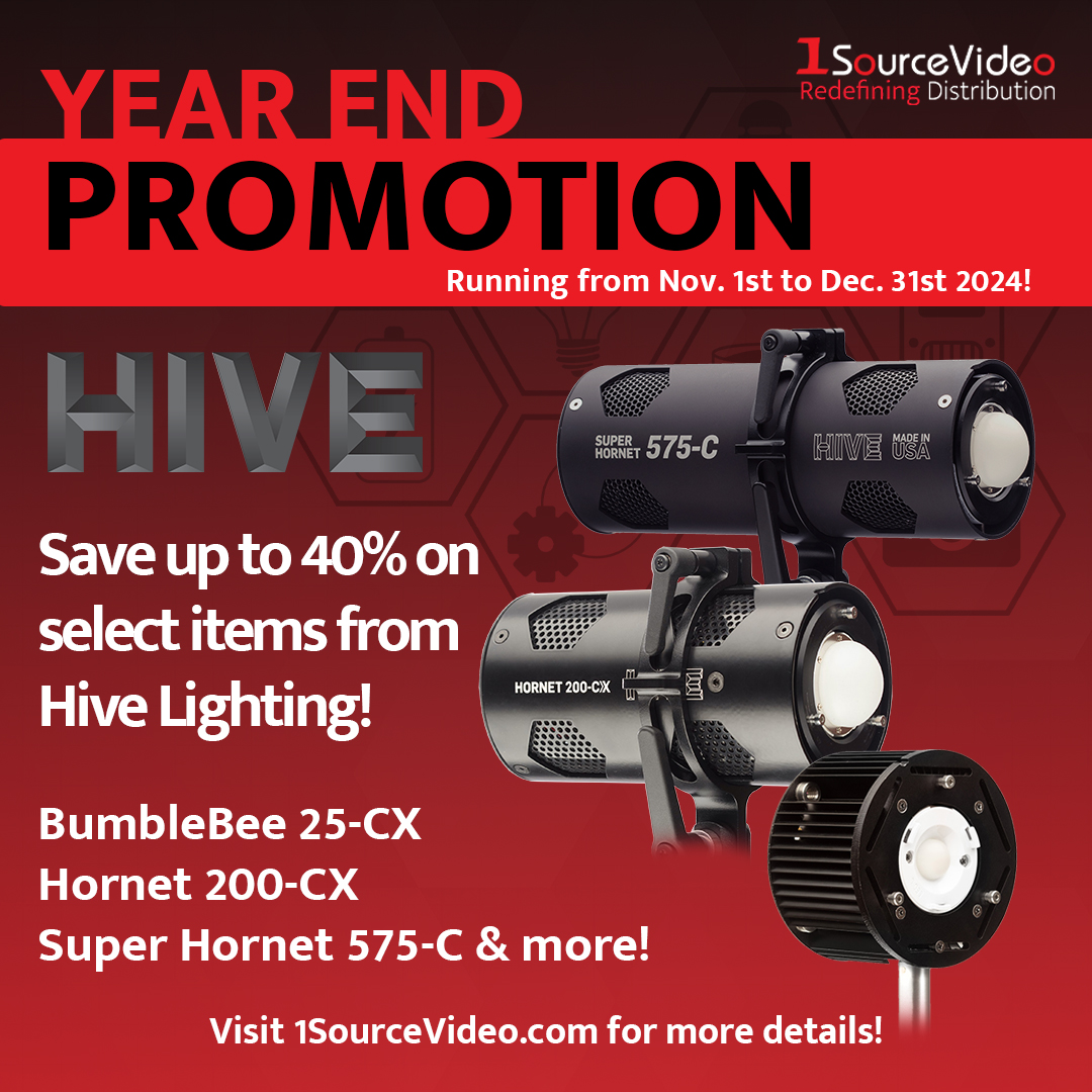 1SourceVideo (@1sourcevideo) on Twitter photo Get 40% off select lights and accessories during <a href="/HiveLighting/">Hive Lighting</a>'s End Of Year promotion!
#1SourceVideo #distribution #RedefiningDistribution #HiveLighting #promotion #endofyear #LEDlighting #Bumblebee25CX #Hornet200CX #SuperHornet575C #filmmaking #videoproduction #cinematography Get 40% off select lights and accessories during <a href="/HiveLighting/">Hive Lighting</a>'s End Of Year promotion!
#1SourceVideo #distribution #RedefiningDistribution #HiveLighting #promotion #endofyear #LEDlighting #Bumblebee25CX #Hornet200CX #SuperHornet575C #filmmaking #videoproduction #cinematography