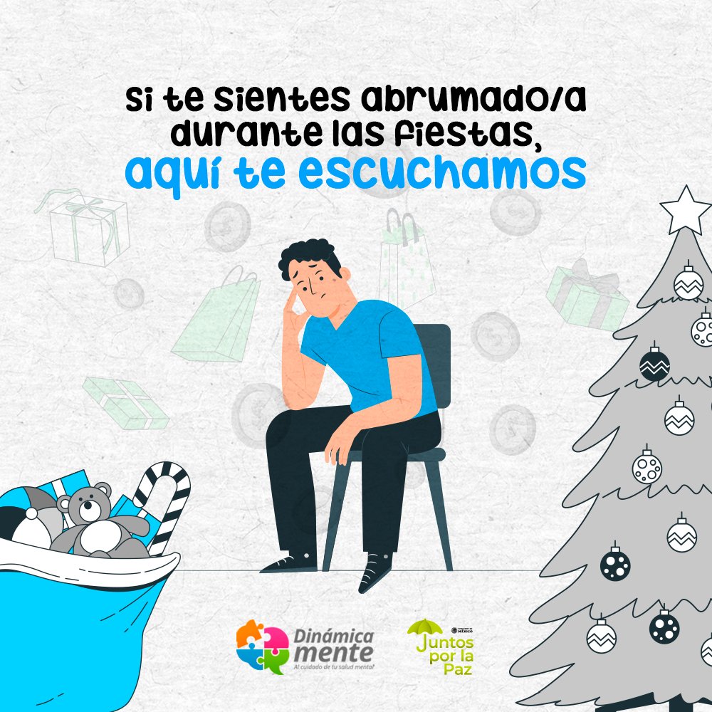 dinamicamentemx's tweet photo. Esta temporada puede tener momentos de alegría, pero también puede sentirse abrumador. 🙈🎄 Si la presión, la nostalgia o el estrés te están superando, recuerda que no tienes que enfrentarlo solo/a. ❤️‍🩹 Aquí te escuchamos y apoyamos.
📞 800 290 0024​
🔗 https://t.co/xGMLzVgnYk https://t.co/Gzn3bO4JRW