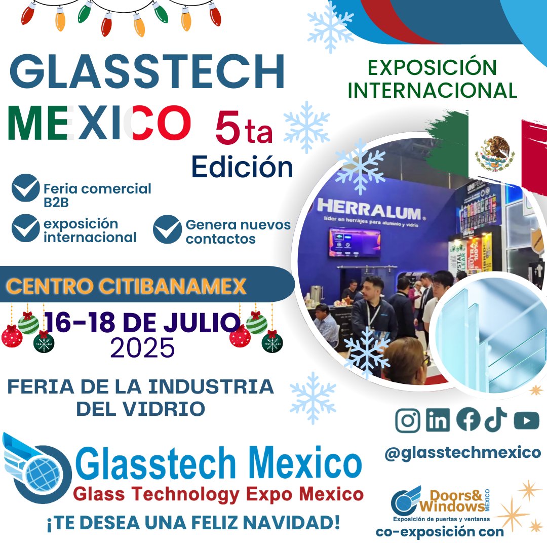 GlasstechMexico's tweet photo. 🌟 Explora Oportunidades en Glasstech México 2025 🌟

Participa del 16 al 18 de julio en el Centro Citibanamex, CDMX. Innovaciones, conexiones globales y oportunidades únicas en la industria del vidrio.
#GlasstechMexico #IndustriaDelVidrio #Innovación https://t.co/9CIR3zMEUu